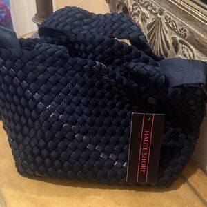 Haute Shore Navy Woven Clutch
